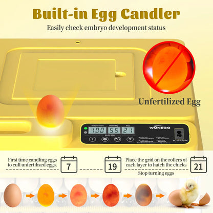 Fully Automatic 36/72/108-Egg Smart Incubator, Featuring an Innovative Pulse Dot-Matrix Heating Mode, Automatic Egg Turning, Automatic Watering and Humidity Control, Precise Temperature Regulation, Freely Adjustable Shaft Spacing