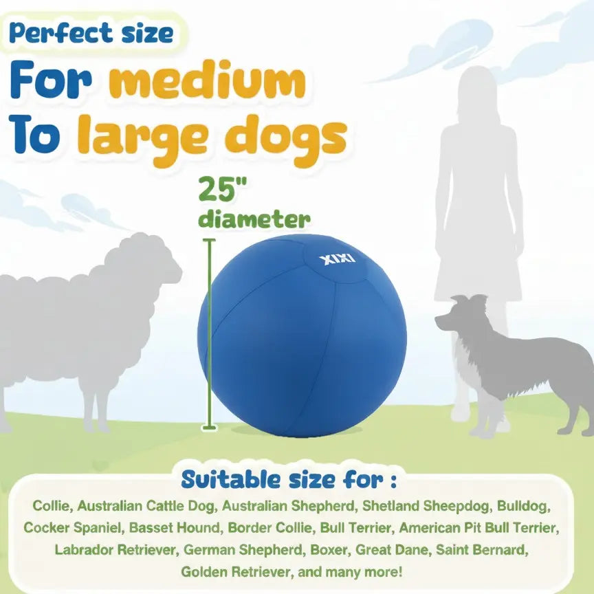 XIXI Inflatable Herding Ball for Dogs - Interactive Push & Chase Outdoor Toy - Durable Exercise Ball for High Energy Breeds&Summervibes