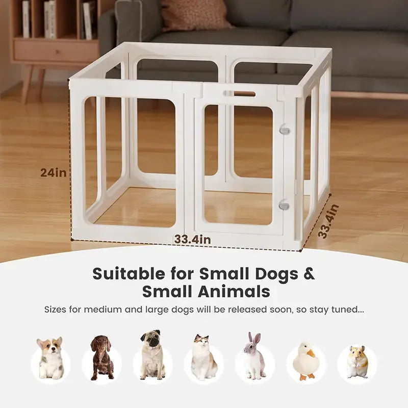 Clear Acrylic Dog Cat Playpen Indoor, Transparent Fence for Puppy Rabbit and Cat, Easy Assemble Plastic Playard 10 Panels