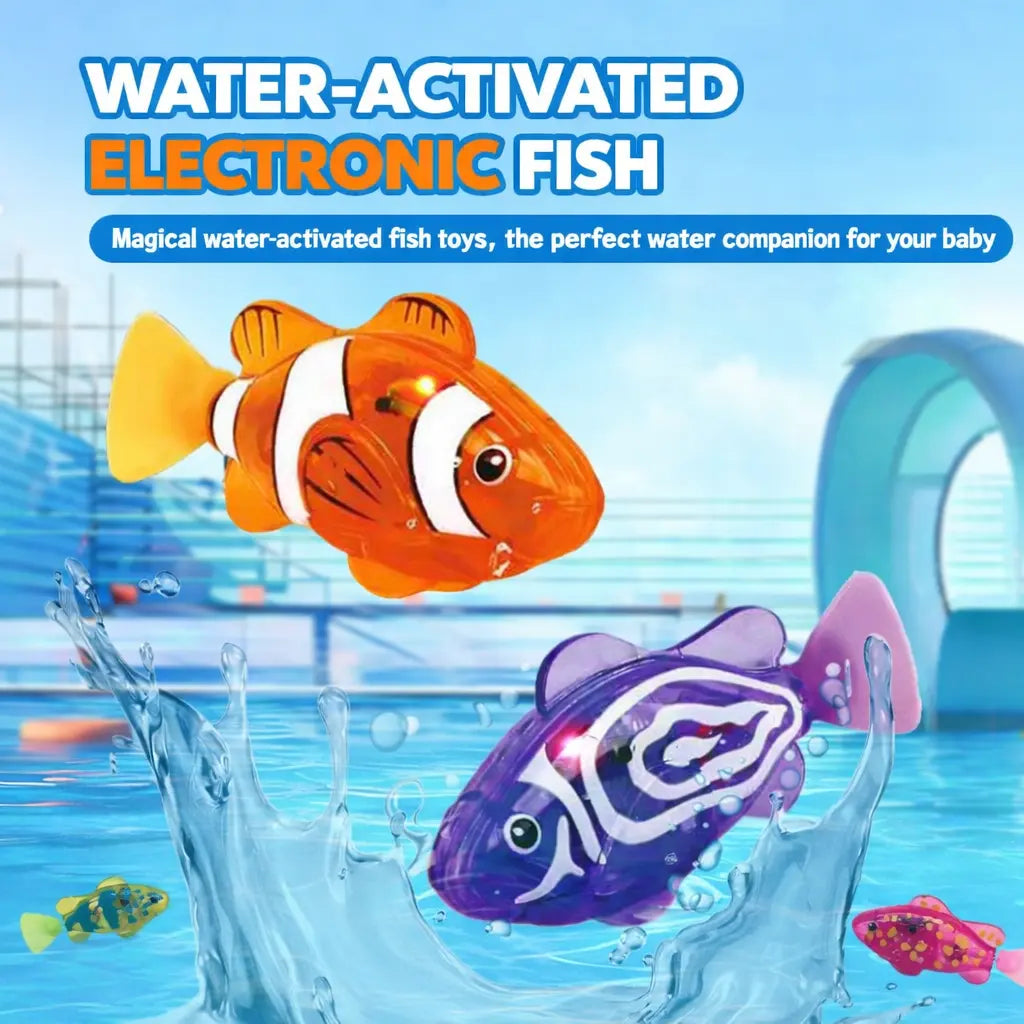 Robot Fish, Robotic Fish for Cats and Dogs, Swimming Fi-Sh with Luminous Function, Waterproof Bath Fi-Sh for Pets, Interactive Robot Fi-Sh for Aquarium and Pool Play (4 Pack)