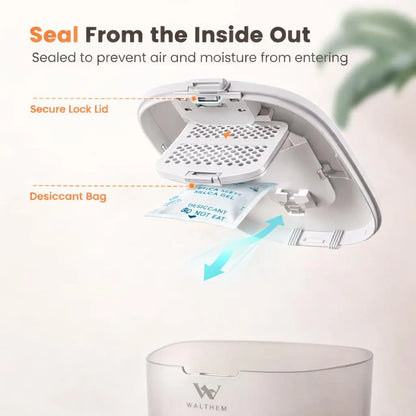 WAITHEM Wifi Smart Automatic Pet Feeder with 5G Wifi, 3L Airtight Seal Auto Feeding Dispenser for Cats/Dogs, APP Control, Dual Power Supply, Desiccant Bag for Fresh Food