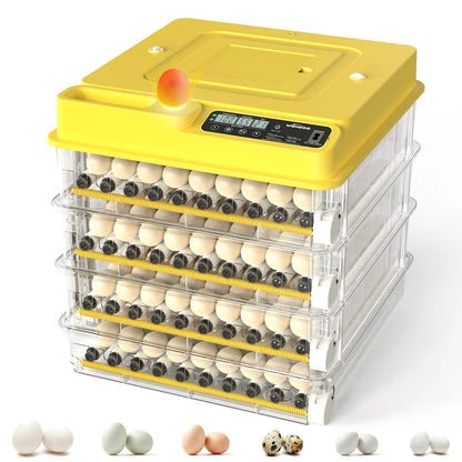 Fully Automatic 36/72/108-Egg Smart Incubator, Featuring an Innovative Pulse Dot-Matrix Heating Mode, Automatic Egg Turning, Automatic Watering and Humidity Control, Precise Temperature Regulation, Freely Adjustable Shaft Spacing