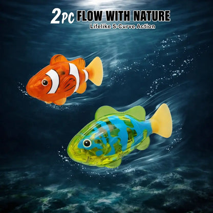 Robot Fish, Robotic Fish for Cats and Dogs, Swimming Fi-Sh with Luminous Function, Waterproof Bath Fi-Sh for Pets, Interactive Robot Fi-Sh for Aquarium and Pool Play (4 Pack)