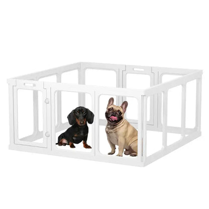 Clear Acrylic Dog Cat Playpen Indoor, Transparent Fence for Puppy Rabbit and Cat, Easy Assemble Plastic Playard 10 Panels