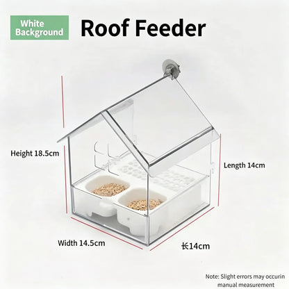 All-In-One Parrot Feeder & Bath with Panoramic Pull-Out Drawer