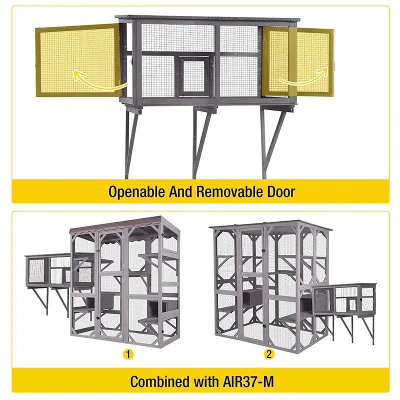 Transform Your Cat's World with the Aivituvin-Air7016 Wooden Cat Window Catio – A Safe Outdoor Adventure Awaits!