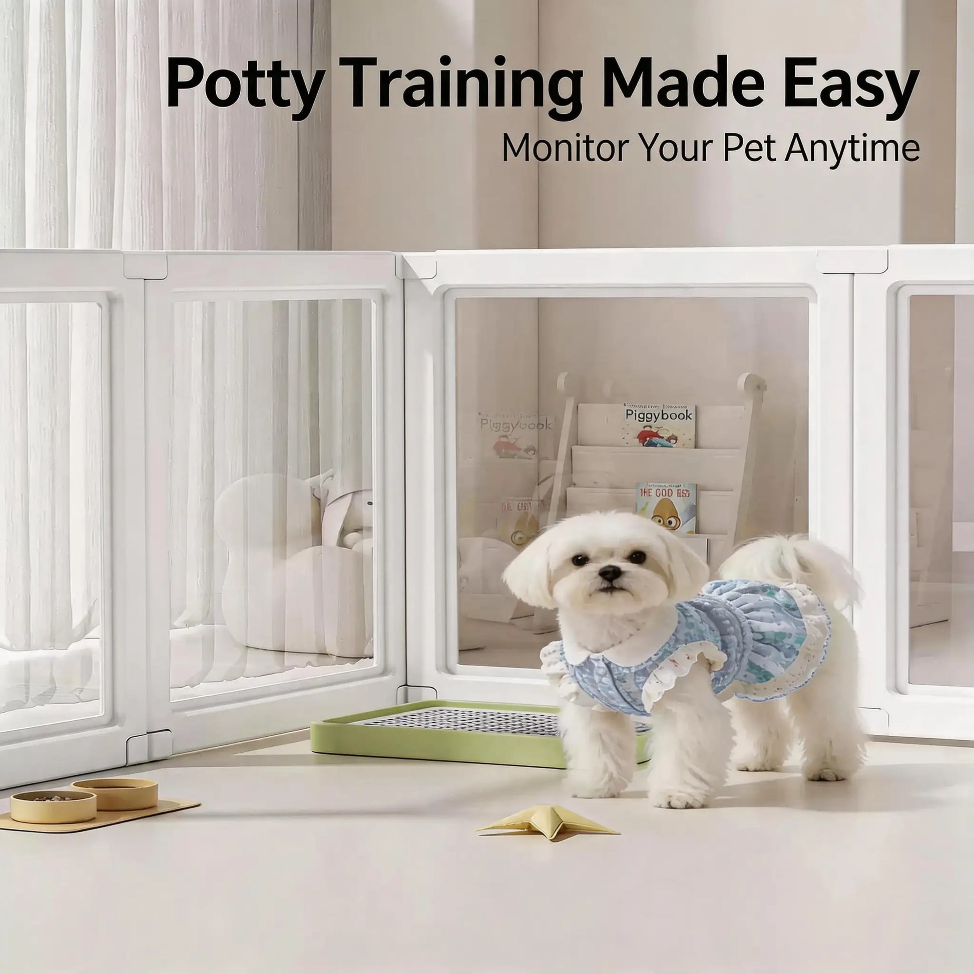 Clear Acrylic Dog Cat Playpen Indoor, Transparent Fence for Puppy Rabbit and Cat, Easy Assemble Plastic Playard 10 Panels
