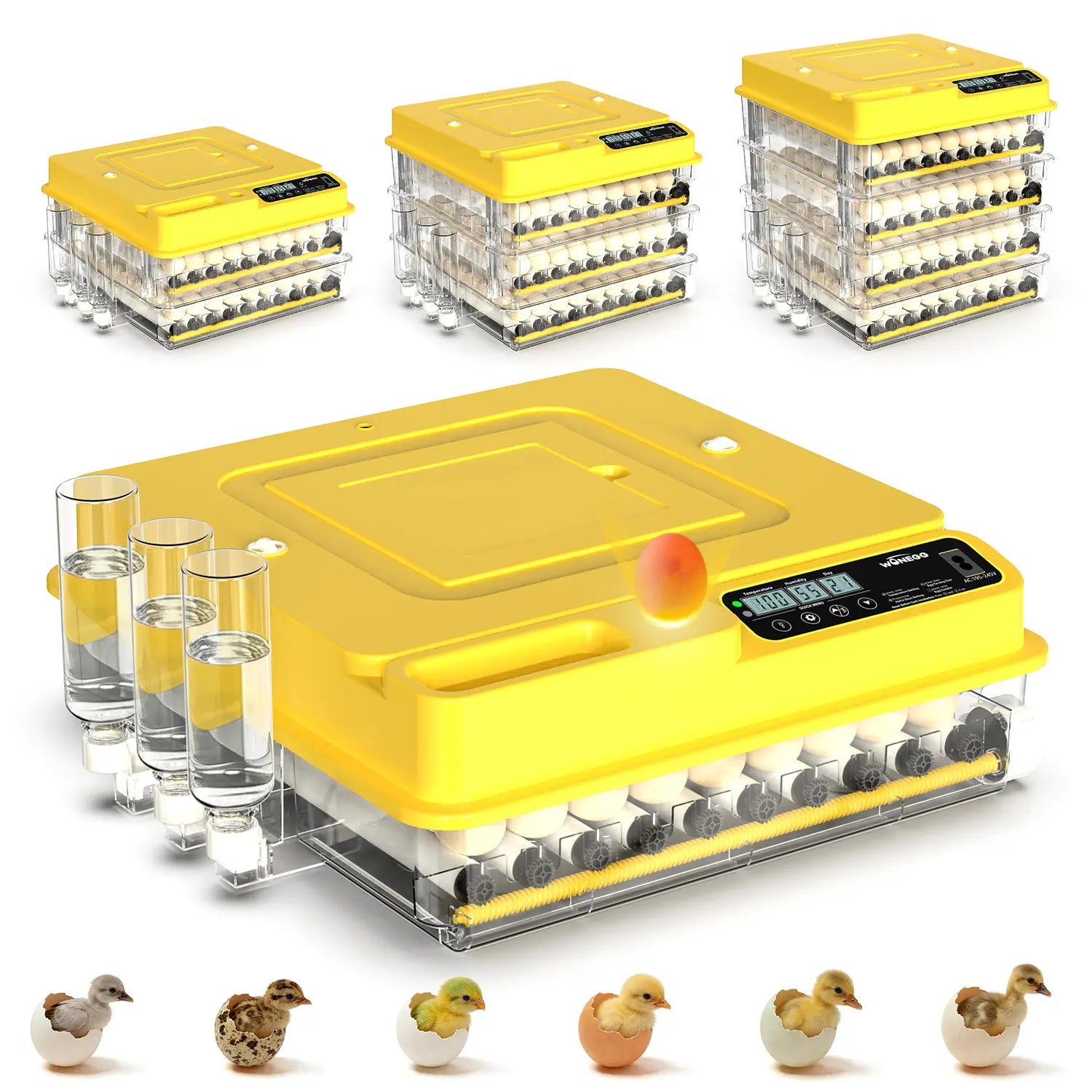 Fully Automatic 36/72/108-Egg Smart Incubator, Featuring an Innovative Pulse Dot-Matrix Heating Mode, Automatic Egg Turning, Automatic Watering and Humidity Control, Precise Temperature Regulation, Freely Adjustable Shaft Spacing