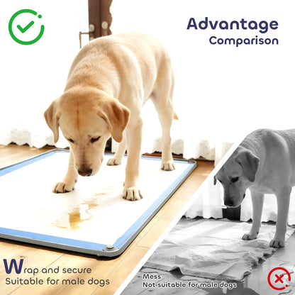 Silicone Pee Pad Holder for Dogs Fits up to 24" X 24" Training Pads Leak-Proof Non-Slip Puppy Pee Pad Holder with Fixed Buttons Portable Easy to Clean