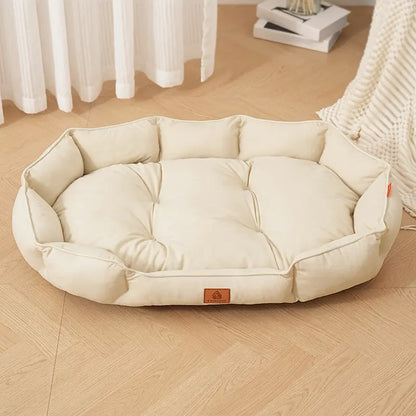 Dog Bed All-Season Pet Nest Anti-Slip Soft Plush Pillow Warm Winter Luxury Sofa Cat Couch Washable Dog Paw Cushion Resting Area Durable Base