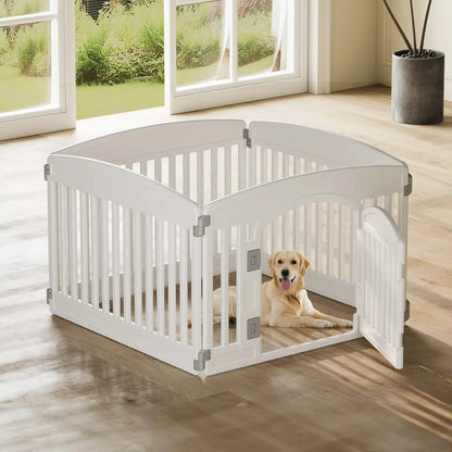 Plastic Dog Playpen 6 Panel 24IN Expandable Durable Pet Fence for Medium Dogs Indoor Outdoor Folding Portable Puppy Playpen