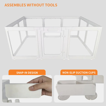 Clear Acrylic Dog Cat Playpen Indoor, Transparent Fence for Puppy Rabbit and Cat, Easy Assemble Plastic Playard 10 Panels