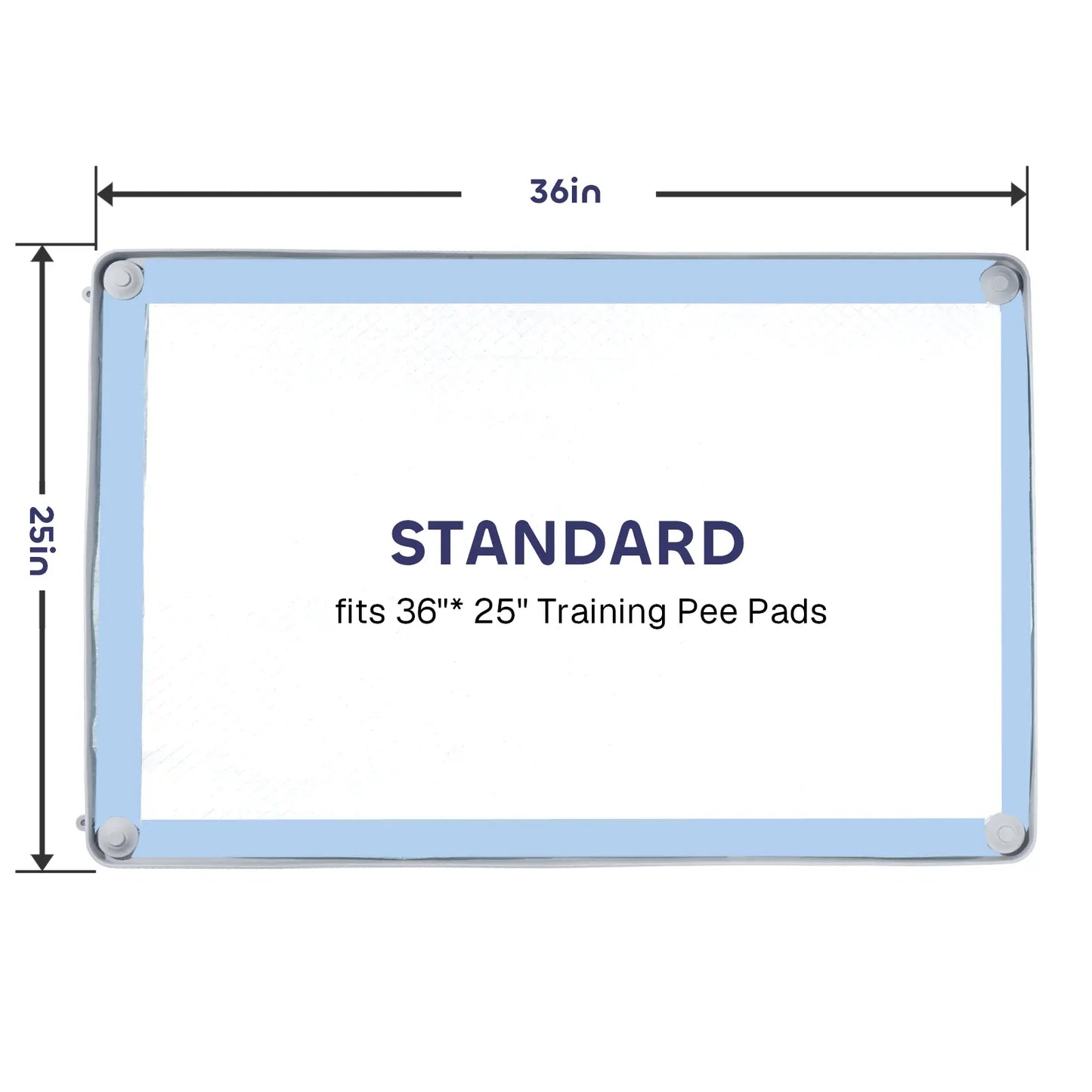 Silicone Pee Pad Holder for Dogs Fits up to 24" X 24" Training Pads Leak-Proof Non-Slip Puppy Pee Pad Holder with Fixed Buttons Portable Easy to Clean