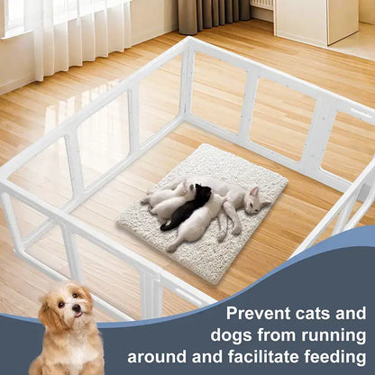 Clear Acrylic Dog Cat Playpen Indoor, Transparent Fence for Puppy Rabbit and Cat, Easy Assemble Plastic Playard 10 Panels