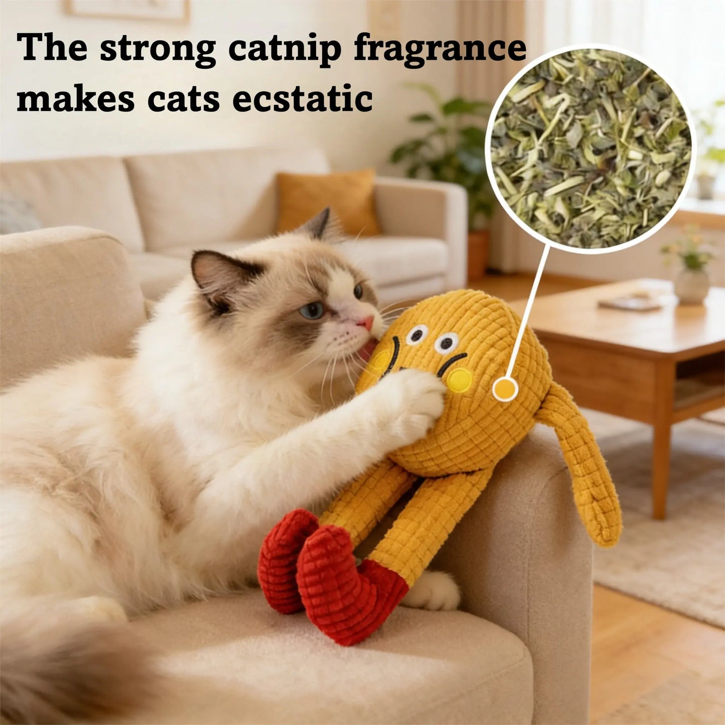 Cat Toys Catnip Crinkly Sound 2 Pcs, Soft and Durable Crinkle Sound with Catnip Inside, Interactive Plush Cat Toys for Indoor Kitten Chewing Biting Kicking, Drives Bored Cats Crazy with Fun