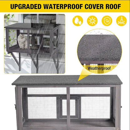 Transform Your Cat's World with the Aivituvin-Air7016 Wooden Cat Window Catio – A Safe Outdoor Adventure Awaits!