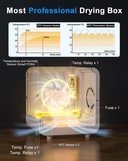 Pet Dryer Box for Cats & Dogs – 72L Quiet Hair Drying Machine with Adjustable Temp, Blow Air Function – Portable Dog Dryer for Home Bathing, Pet Drying Kit