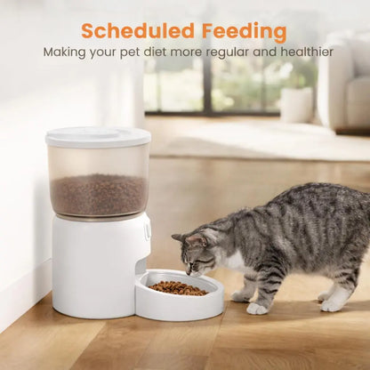 WAITHEM Wifi Smart Automatic Pet Feeder with 5G Wifi, 3L Airtight Seal Auto Feeding Dispenser for Cats/Dogs, APP Control, Dual Power Supply, Desiccant Bag for Fresh Food