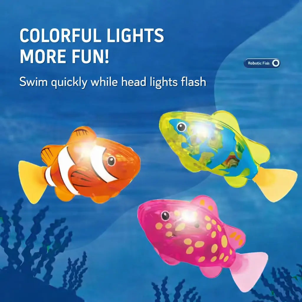 Robot Fish, Robotic Fish for Cats and Dogs, Swimming Fi-Sh with Luminous Function, Waterproof Bath Fi-Sh for Pets, Interactive Robot Fi-Sh for Aquarium and Pool Play (4 Pack)